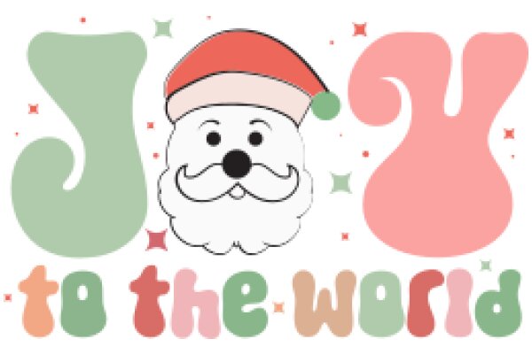 Joy to the World: A Festive Greeting with a Santa-Hatted Dog and a Christmas Tree