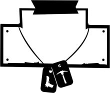 A Simple Black and White Illustration of a Toolbox with a Hammer and a Wrench