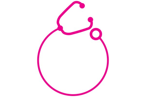 Vibrant Medical Icon: A Pink Stethoscope with a Circle