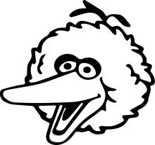 A Whimsical Character: The Black and White Illustration of a Fluffy Creature with a Big Smile
