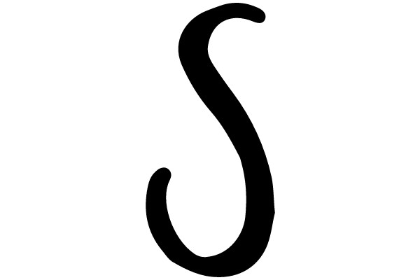 Black 'S' Symbol on White Background