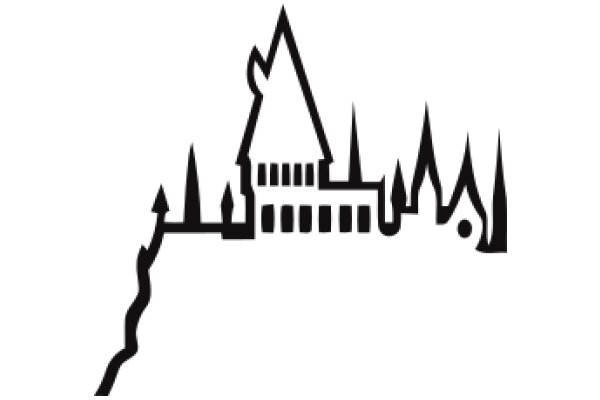 Silhouette of a Castle with a Tower and Spires
