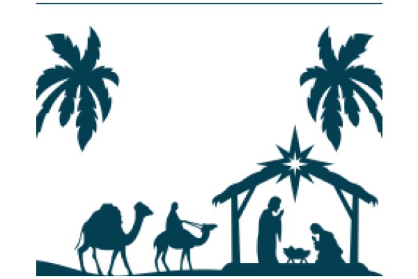 A Silhouette Scene of a Family's Journey to a Starry Night under a Palm Tree