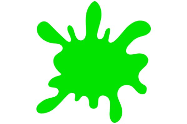 Vivid Green Splash on a White Background