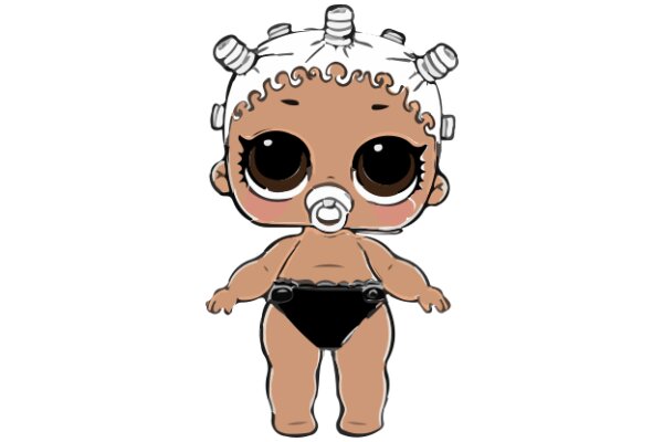 A Cute Cartoon Character: A Chubby Baby with a Big Smile and a Tiny Swimsuit