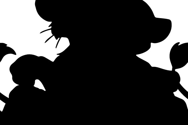 Silhouette of a Playful Lion