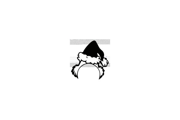 Silhouette of a Character Wearing a Santa Hat.