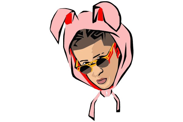 Playful Prowler: The Enigmatic Figure in the Pink Hoodie