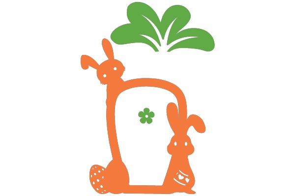 A Playful Easter Scene with Bunny and Rabbit Characters