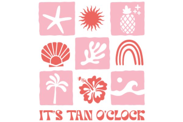 A Collection of Symbols for 'It's Tan O'Clock' - A Playful and Creative Design