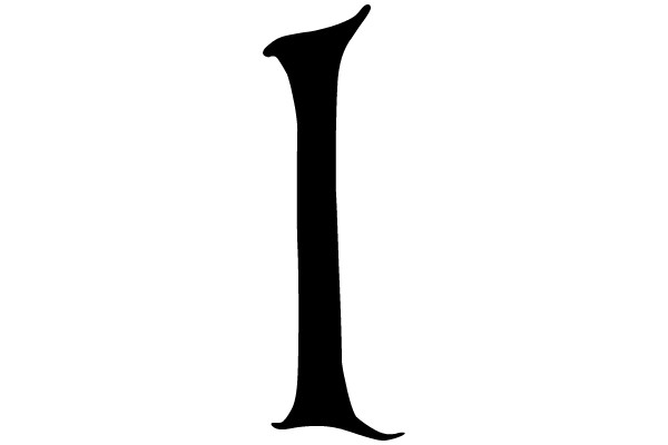 Black Letter 'I' on a White Background