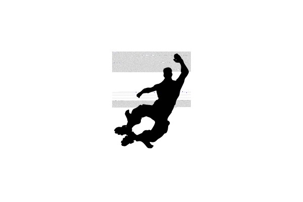 Dynamic Skateboarder Silhouette in Motion