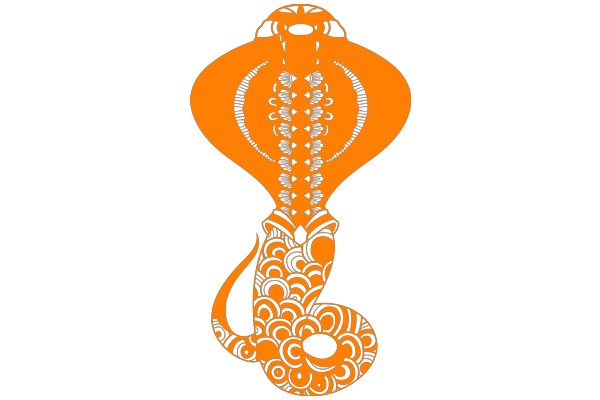 Vibrant Orange Snake Design with Intricate Patterns