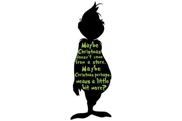 A Silhouette of a Character with a Quote on a White Background