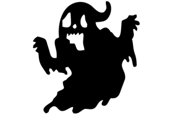 A Silhouette of a Ghostly Figure with a Mischievous Expression