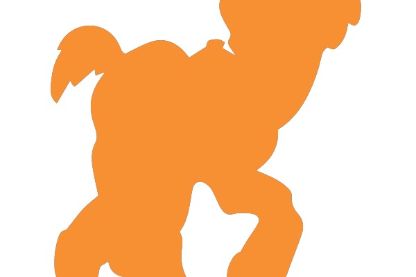 Orange Silhouette of a Running Pony