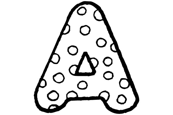 Polka-Dotted Letter A Outline