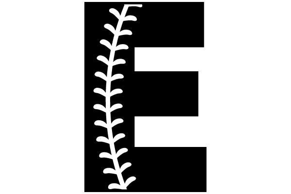 Baseball Stitching on a Letter 'E'