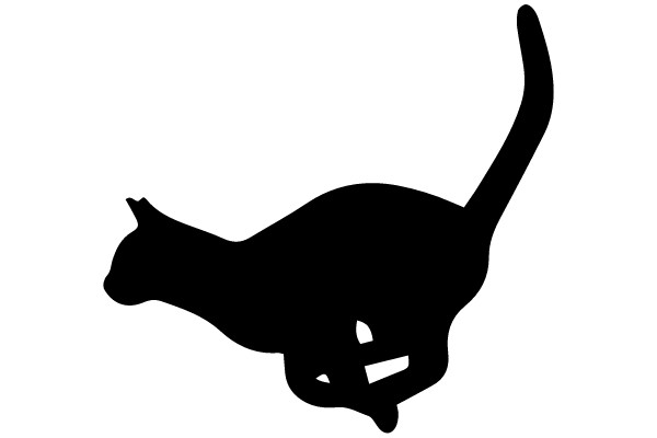 Silhouette of a Running Cat