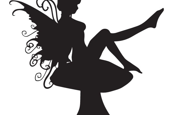Elegant Silhouette of a Fairy