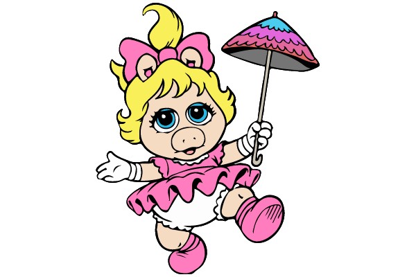 Charming Child with a Colorful Umbrella