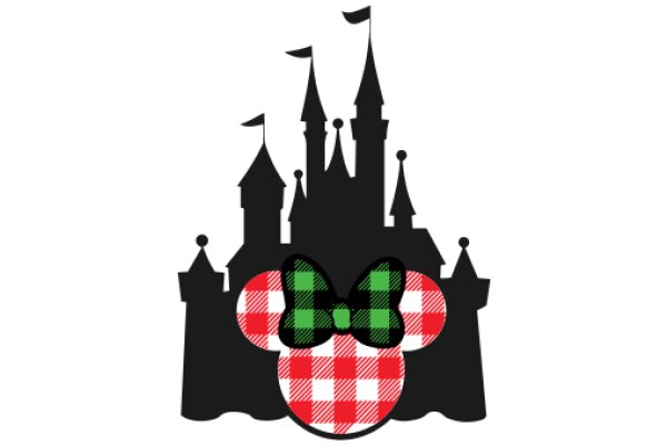 A Whimsical Castle Silhouette with a Minnie Mouse Ear