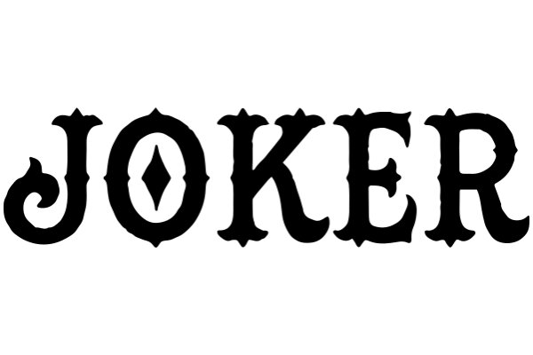 Stylized Text of the Word 'Joker' with a Decorative Border