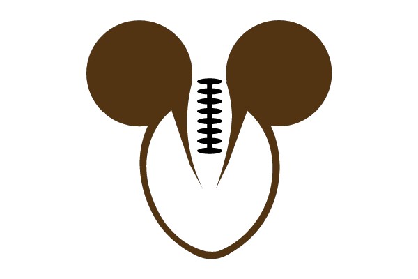 Iconic Mickey Mouse Silhouette in Football Design