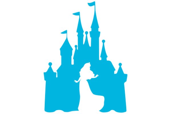 A Whimsical Castle Illustration in Blue