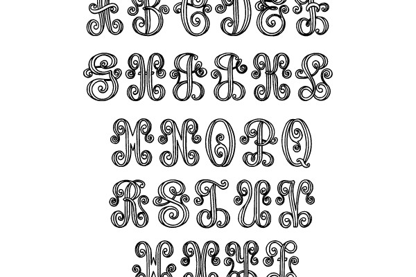 Decorative Monogram Alphabet Set