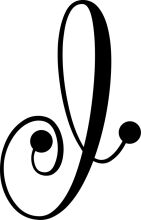 Stylized Letter 'Y' with Swirls and Circles