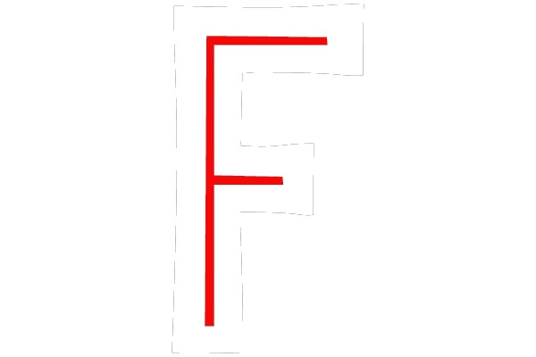 Red Outline on White Background