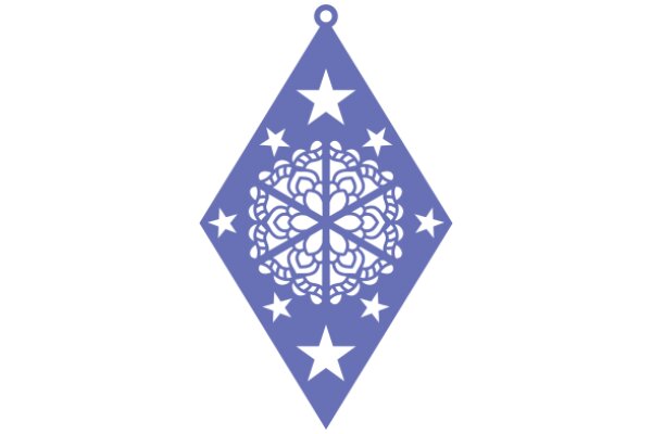 Stylized Purple Star with Stars and a Flower Design
