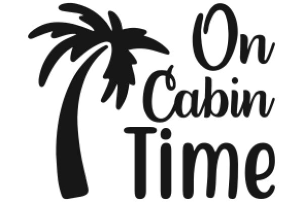 On Cabin Time: A Graphic Design of a Palm Tree and the Phrase 'On Cabin Time'
