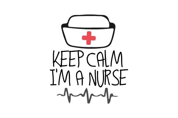 Nurse Hat with Heartbeat Line and Cross