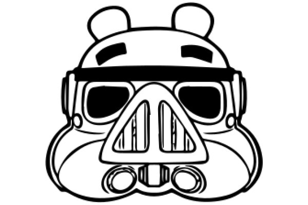 Stylized Illustration of a Character with a Mask and Goggles