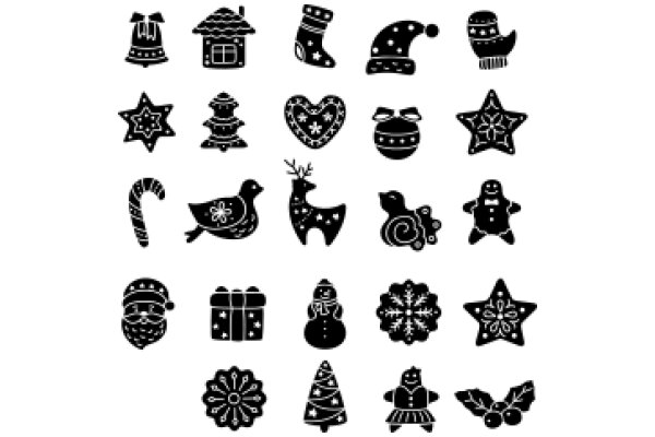 A Festive Collection of Holiday-Themed Line Art