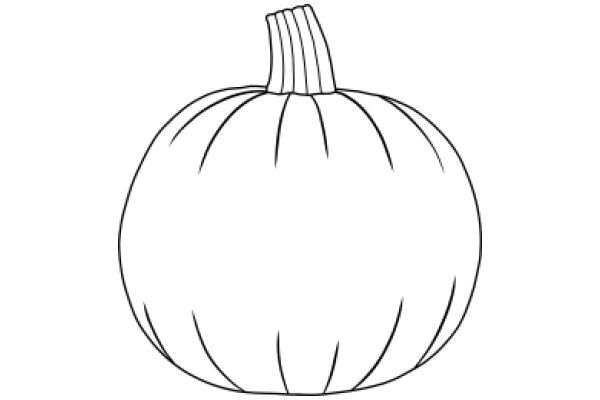 Simplistic Line Drawing of a Pumpkin