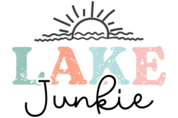 Lake Junkie: A Graphic Design of a Sunset with a Textual Emphasis on the Name 'Lake Junkie' in a Stylized Font