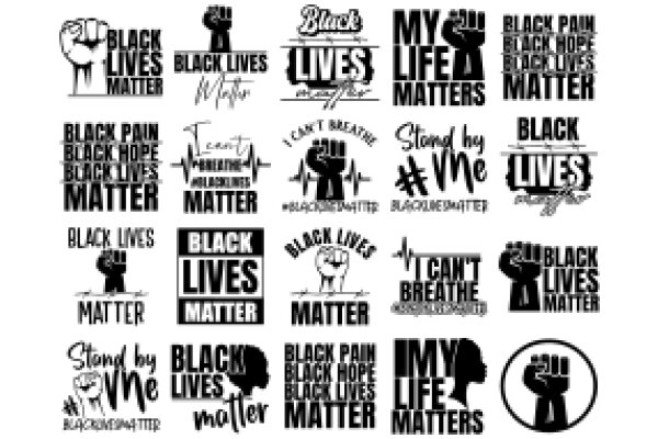 A Collection of Black Lives Matter Stickers and Logos