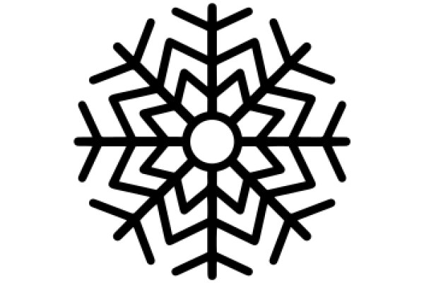 Stylized Snowflake with a Central Circle