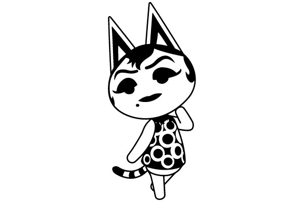 Whimsical Feline Fashionista