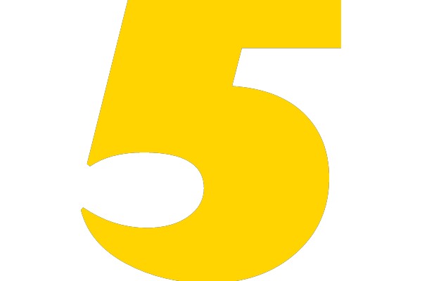 Bold Yellow Number Five
