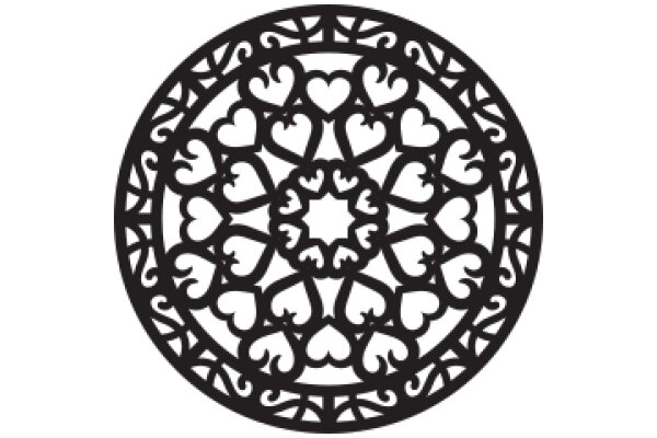 Intricate Black Heart Design