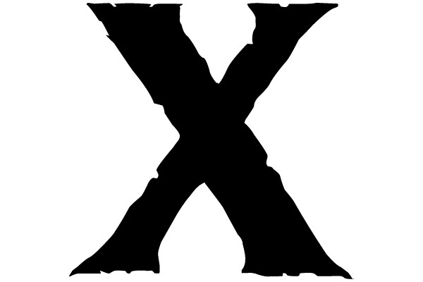 Bold Black X on White Background