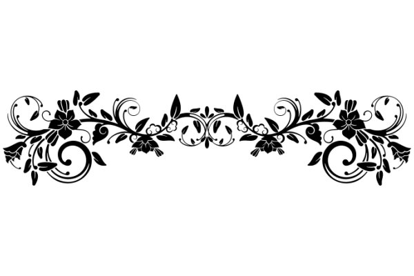 Elegant Black Floral Design on a White Background