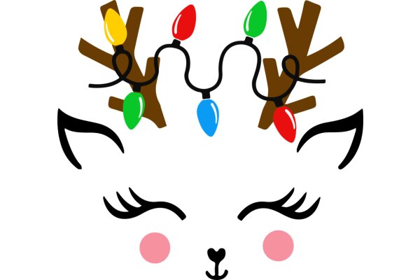 Holiday Festive Decorations: A Whimsical Christmas Tree and Reindeer Antlers