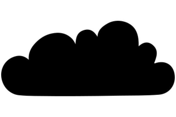 Simplistic Black Silhouette of a Cloud