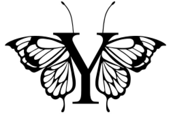 Monochrome Butterfly Logo with the Letter 'Y' at the Center