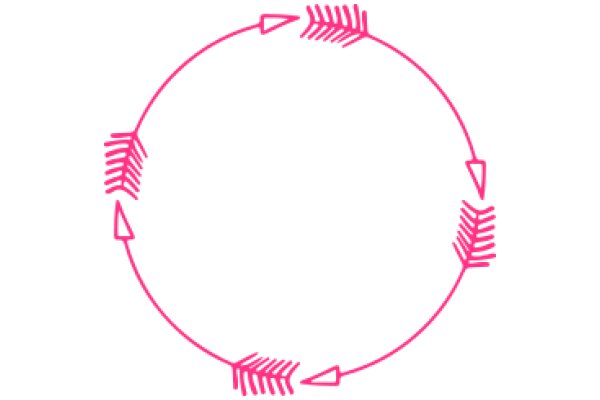 Vibrant Pink Arrow on a White Background